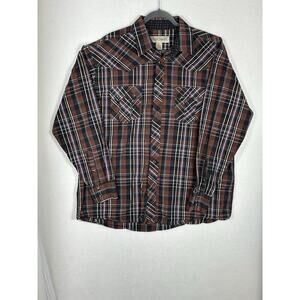 Cody James Shirt Mens XL Pearl Snap Western Long Sleeve Rodeo Cowboy Plaid EUC